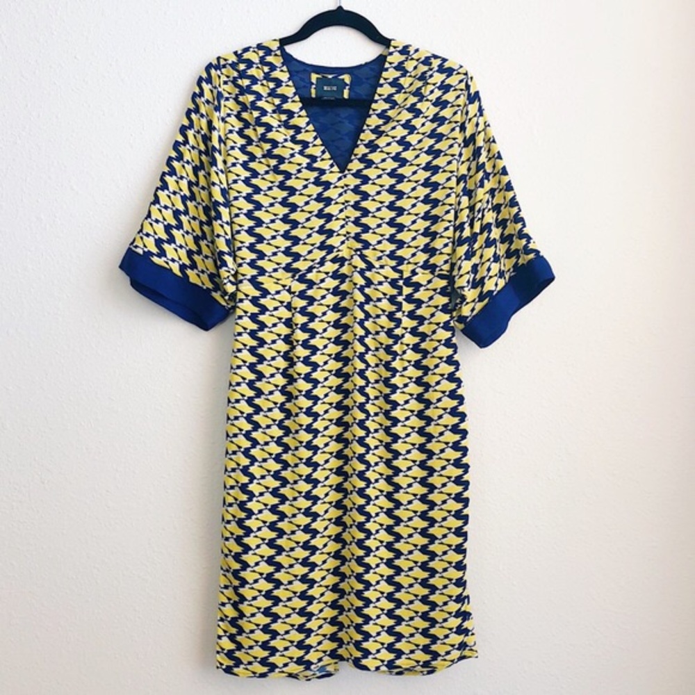 NWOT Blue white yellow MAEVE Anthropologie Dress